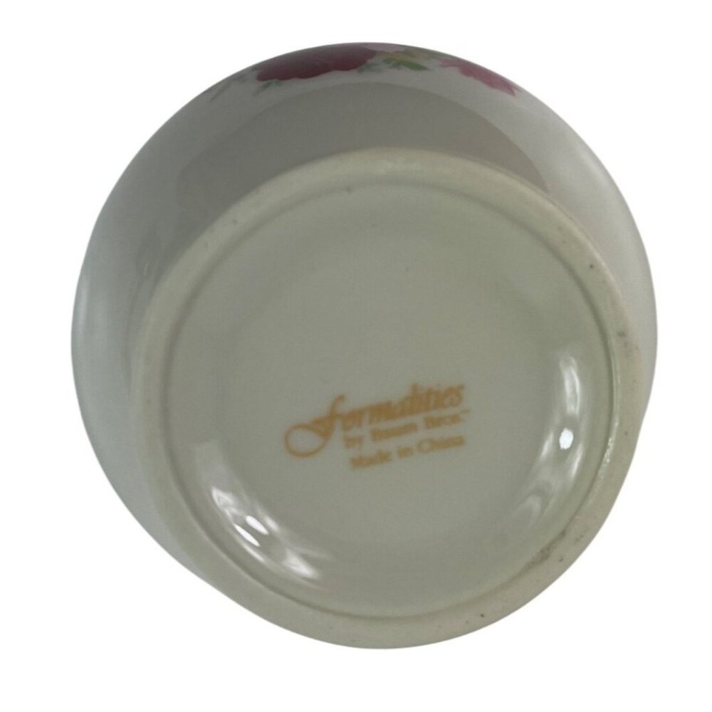 Formalities By Baum Bros Porcelain Vase With Floral Design & Gold Rim - Picture 6 of 12